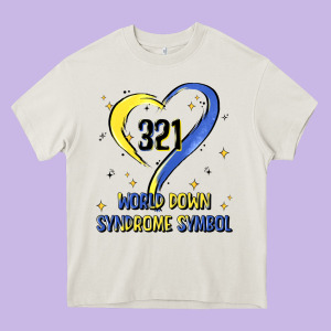 World Down Syndrome Symbol Heavy Core Tee Designed By Artiststas