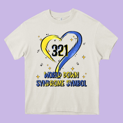 World Down Syndrome Symbol Heavy Core Tee Designed By Artiststas