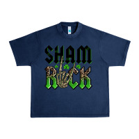 Navy St. Patrick's shamrock Urban Heavy Tee - OliviaCreatesArt