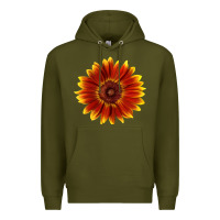 Army Green Little Becka Sunflower Premium Hoodie - LillyAllenDesigns