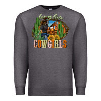 Charcoal Heather long live cowgirls Premium Sweatshirt - NancyCooperArtShop