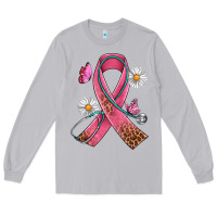 Moon Dust Cancer Ribbon Stethoscope Daisy Butterfly Long Sleeve Tee - Artiststas