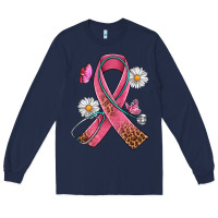 Navy Cancer Ribbon Stethoscope Daisy Butterfly Long Sleeve Tee - Artiststas