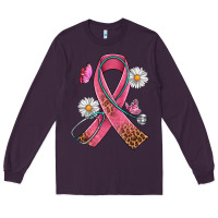 Plum Cancer Ribbon Stethoscope Daisy Butterfly Long Sleeve Tee - Artiststas
