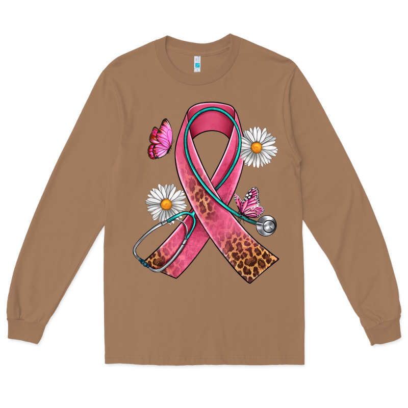 Cancer Ribbon Stethoscope Daisy Butterfly Long Sleeve Tee by Artiststas | Teevron