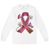 White Cancer Ribbon Stethoscope Daisy Butterfly Long Sleeve Tee - Artiststas