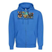 True Royal Peace Love Jersey Giant Chicken Zipper Hoodie - LillyAllenDesigns