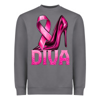 Storm Breast Cancer Diva Ribbon and Heels Heavyweight Sweatshirt - texasbilliewilder