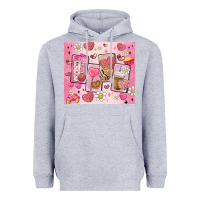 Heather Grey cafecito y chisme valentine's day Heavyweight Hoodie - MaliasSmallBusiness