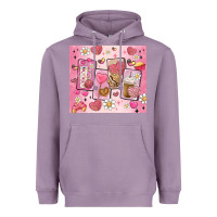 Lavender cafecito y chisme valentine's day Heavyweight Hoodie - MaliasSmallBusiness