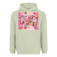 Matcha cafecito y chisme valentine's day Heavyweight Hoodie - MaliasSmallBusiness