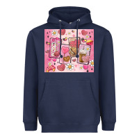Navy cafecito y chisme valentine's day Heavyweight Hoodie - MaliasSmallBusiness