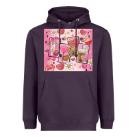 Plum cafecito y chisme valentine's day Heavyweight Hoodie - MaliasSmallBusiness