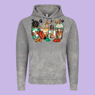 Dog Coffee Cups Vintage Hoodie Designed By Zillion Design Studio