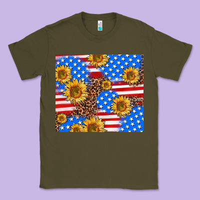 Basic Sunflower And Leopard Classic Tee Designed By Adodesignshop