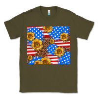 Army Green basic sunflower and leopard Classic Tee - AdoDesignShop