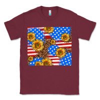 Burgundy basic sunflower and leopard Classic Tee - AdoDesignShop