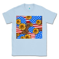 Dusty Blue basic sunflower and leopard Classic Tee - AdoDesignShop