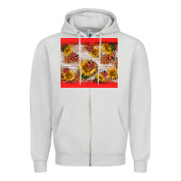 Dove Grey ladybug sunflower Zipper Hoodie - BarkalooDesign