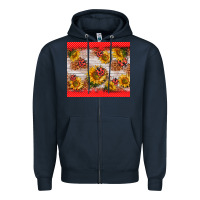 Navy ladybug sunflower Zipper Hoodie - BarkalooDesign