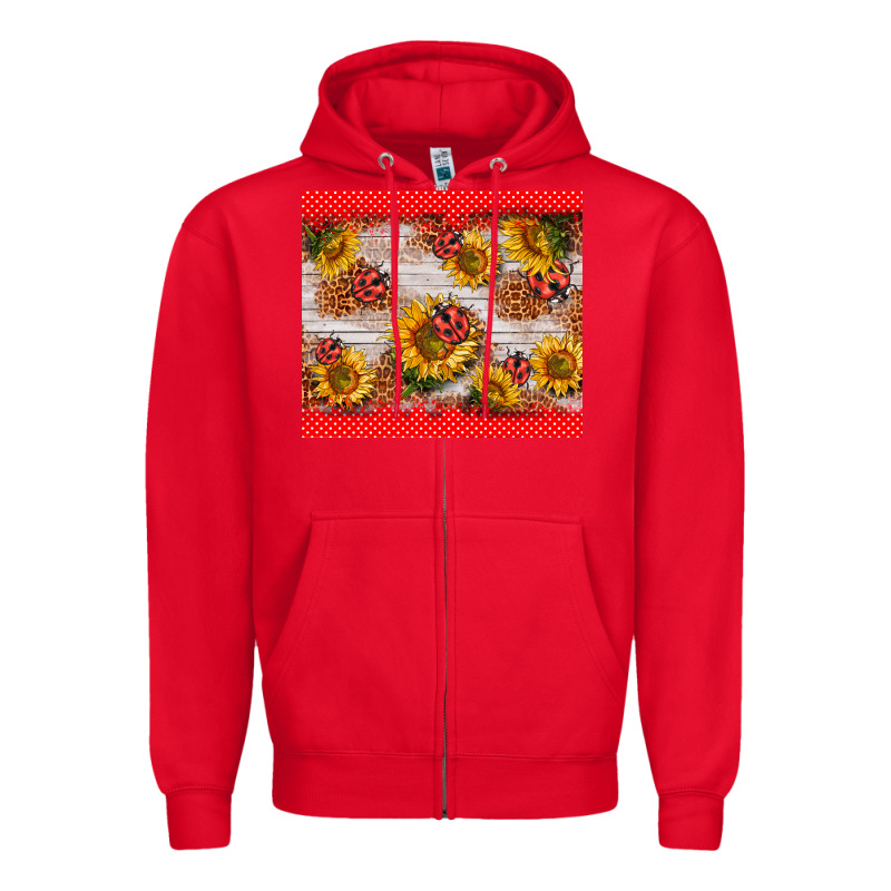 Ladybug Sunflower Zipper Hoodie by BarkalooDesign | Teevron