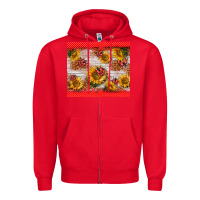 Red ladybug sunflower Zipper Hoodie - BarkalooDesign