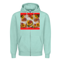Seafoam ladybug sunflower Zipper Hoodie - BarkalooDesign