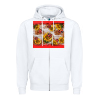 White ladybug sunflower Zipper Hoodie - BarkalooDesign