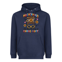 Navy motherhood the perfect mix of chaos and love Heavyweight Hoodie - MaliasSmallBusiness