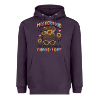 Plum motherhood the perfect mix of chaos and love Heavyweight Hoodie - MaliasSmallBusiness