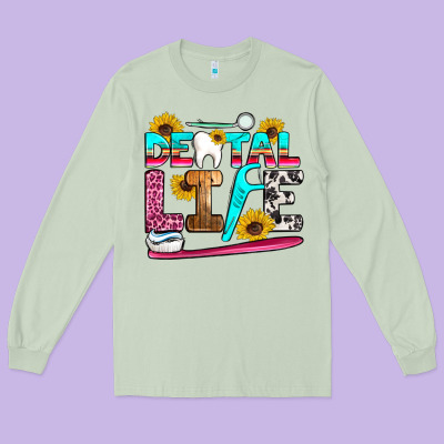 Dental Life Long Sleeve Tee Designed By Artiststas