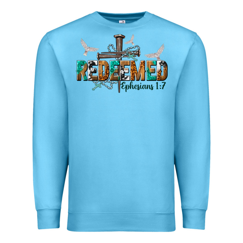 Redeemed Ephesians 1 7 Premium Sweatshirt by NancyCooperArtShop | Teevron