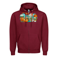 Burgundy basketball coffee cups Zipper Hoodie - Jasminsmagicworld