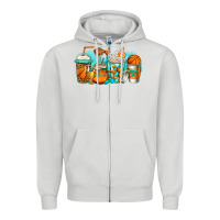 Dove Grey basketball coffee cups Zipper Hoodie - Jasminsmagicworld
