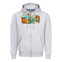Heather Grey basketball coffee cups Zipper Hoodie - Jasminsmagicworld