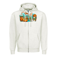 Oatmeal Heather basketball coffee cups Zipper Hoodie - Jasminsmagicworld