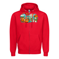 Red basketball coffee cups Zipper Hoodie - Jasminsmagicworld