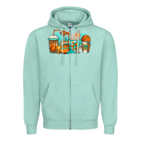 Seafoam basketball coffee cups Zipper Hoodie - Jasminsmagicworld
