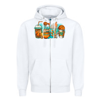 White basketball coffee cups Zipper Hoodie - Jasminsmagicworld