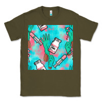 Army Green Nurse Gloves Seamless Pattern Classic Tee - BundleAndBundleShop