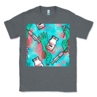 Charcoal Heather Nurse Gloves Seamless Pattern Classic Tee - BundleAndBundleShop