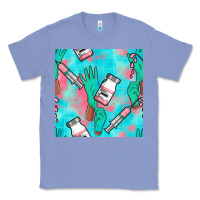 Colony Blue Nurse Gloves Seamless Pattern Classic Tee - BundleAndBundleShop