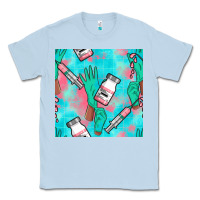 Dusty Blue Nurse Gloves Seamless Pattern Classic Tee - BundleAndBundleShop