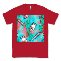 Red Nurse Gloves Seamless Pattern Classic Tee - BundleAndBundleShop