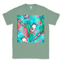 Sage Nurse Gloves Seamless Pattern Classic Tee - BundleAndBundleShop