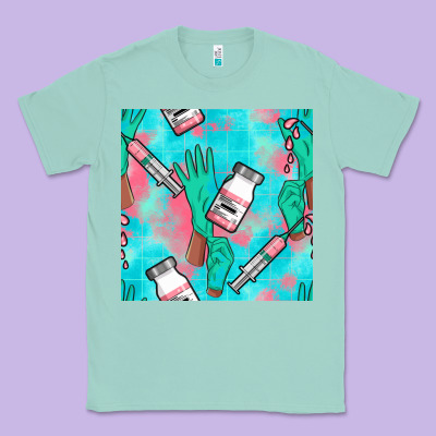 Nurse Gloves Seamless Pattern Classic Tee Designed By Bundleandbundleshop