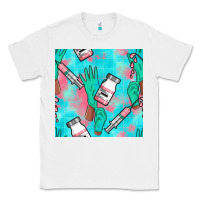 White Nurse Gloves Seamless Pattern Classic Tee - BundleAndBundleShop