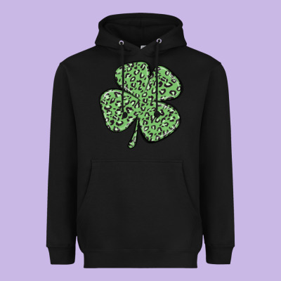 Leopard Shamrock Heavyweight Hoodie Designed By Maliassmallbusiness