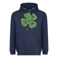 Navy leopard shamrock Heavyweight Hoodie - MaliasSmallBusiness