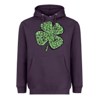 Plum leopard shamrock Heavyweight Hoodie - MaliasSmallBusiness